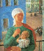 Petrov-Vodkin, Kozma The Year 1918 in Petrograd Germany oil painting reproduction
